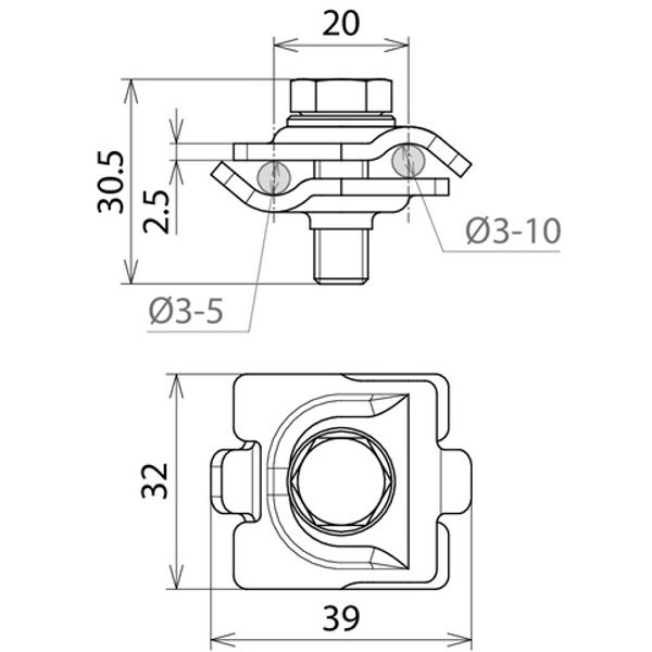 MMV clamp StSt (V4A) f. Rd 3-10mm with hexagon screw M8x30 image 2