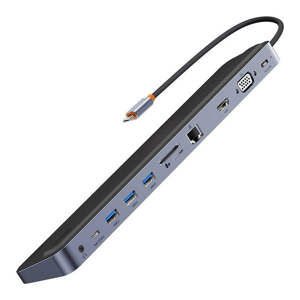 Docking Station / Adapter USB C Plug - 7 Types of Ports (USB3+USB2+USB-C / PD+RJ45+HDMI+3.5mm+SD+VGA) EliteJoy BASEUS image 4