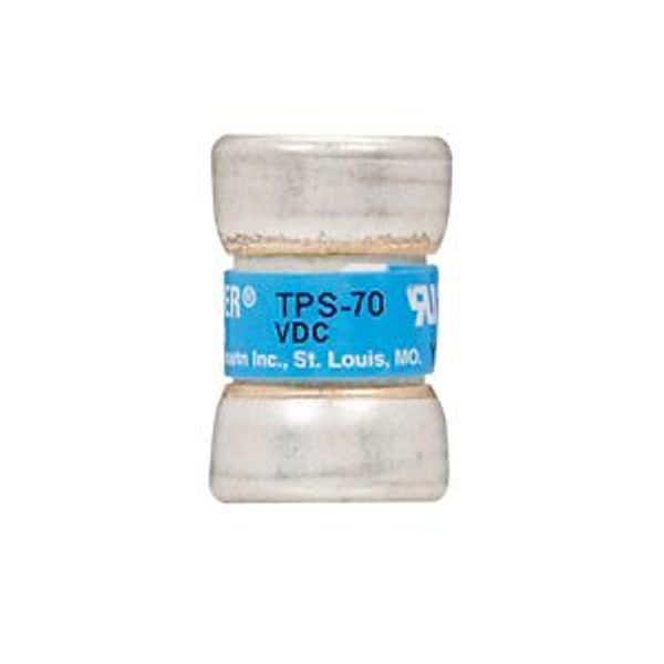 Eaton Bussmann series TPS telecommunication fuse, 170 Vdc, 1A, 100 kAIC, Non Indicating, Current-limiting, Non-indicating, Ferrule end X ferrule end, Glass melamine tube, Silver-plated brass ferrules image 10
