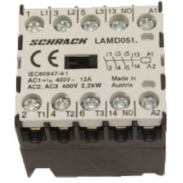 Micro Contactor 3NO+1NO, 2,2kW, 5A, 400VAC image 1
