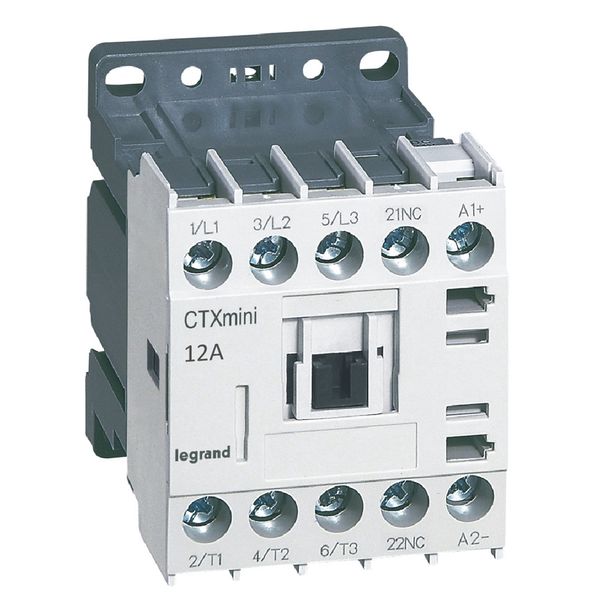 3-pole mini contactors CTX³ - 12 A (AC3) - 24 V= - 1 NC - screw terminals image 1