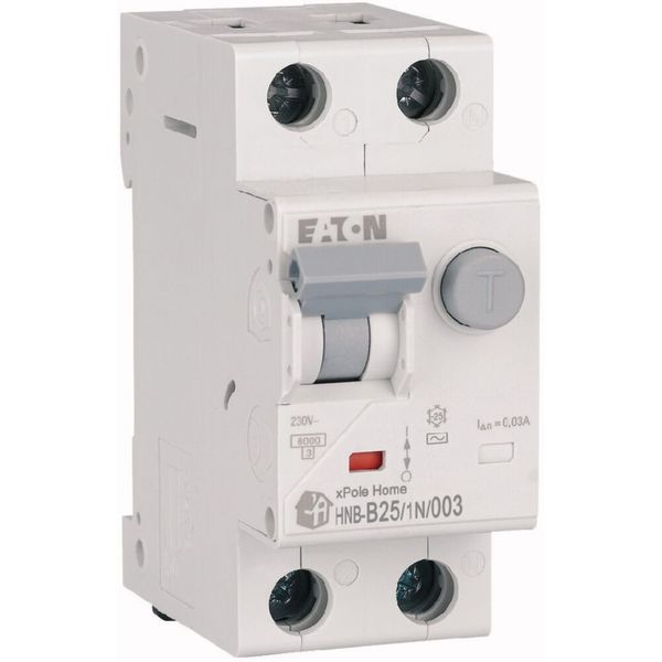 RCD/MCB combination, 25 A, 30 mA, MCB trip characteristic: B, 1p+N, RCD trip characteristic: AC image 1