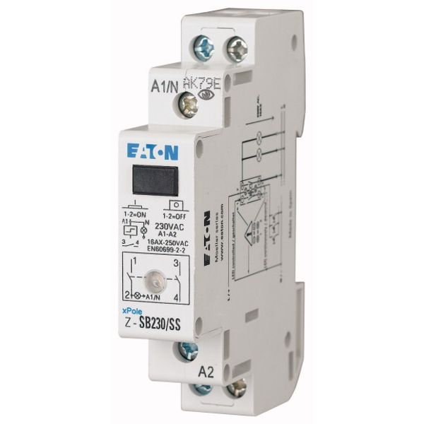 Impulse relay +LED, 230AC, 2S, 16A, 50Hz, 1SU image 1