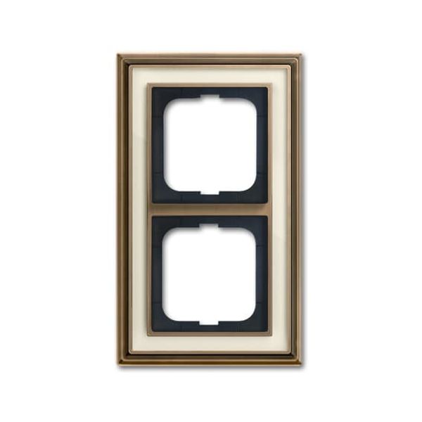 1722-848-500 Cover Frame Busch-dynasty® antique brass ivory white image 1