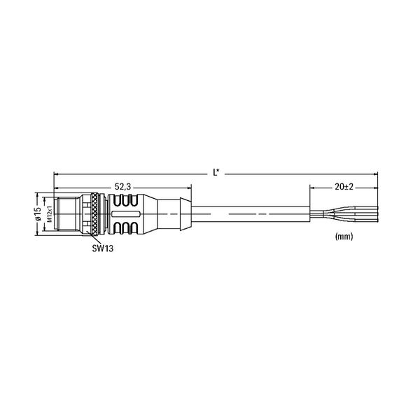 Sensor/Actuator cable M12A plug straight 3-pole image 2