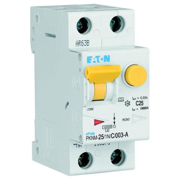 RCD/MCB combination, 25 A, 30 mA, MCB trip characteristic: C, 1p+N, RCD trip characteristic: A image 30