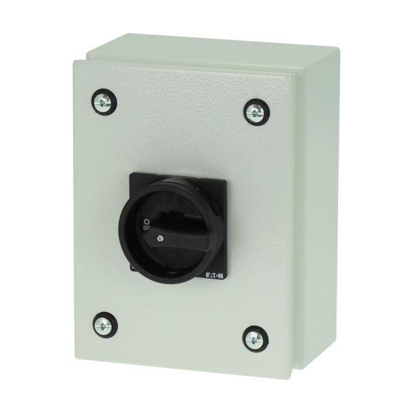 Main switch, P1, 40 A, surface mounting, 3 pole, STOP function, With black rotary handle and locking ring, Lockable in the 0 (Off) position, in steel image 5