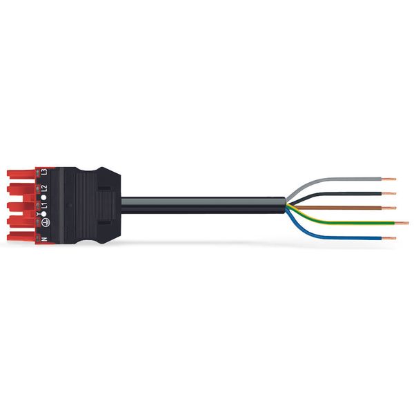 pre-assembled connecting cable;Eca;Socket/open-ended;red image 1