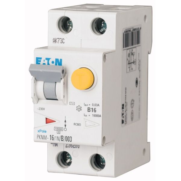 RCD/MCB combination, 16 A, 30 mA, MCB trip characteristic: C, 1p+N, RCD trip characteristic: A image 1