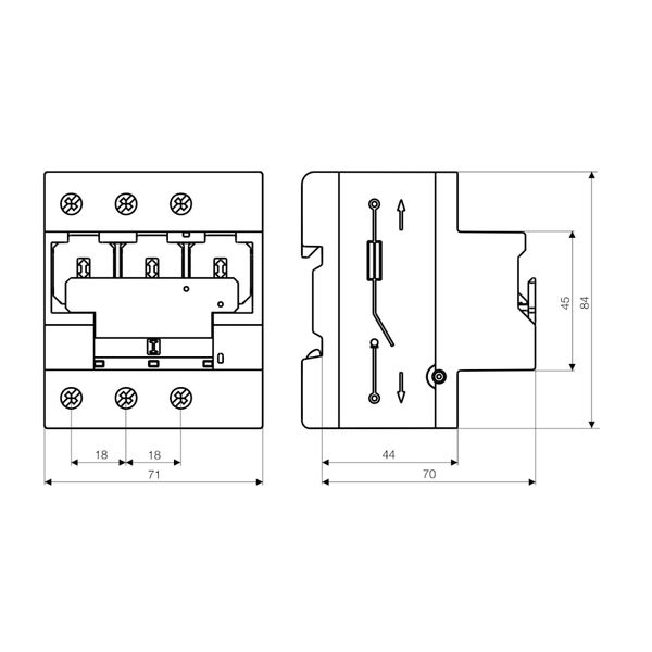 TYTAN T, D02 Switch disconnector 3p + auxiliary contact, 63A image 9