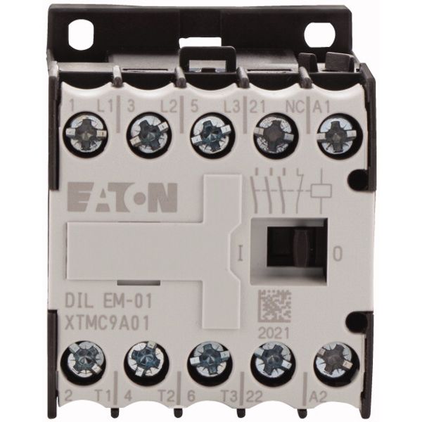 Contactor, 24 V 50/60 Hz, 3 pole, 380 V 400 V, 4 kW, Contacts N/C = Normally closed= 1 NC, Screw terminals, AC operation image 2