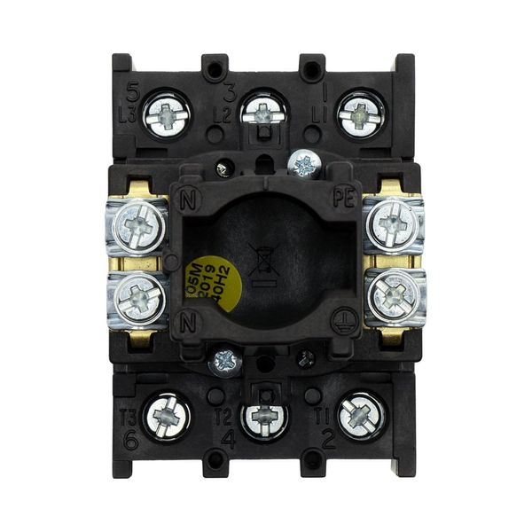 Main switch, P1, 25 A, flush mounting, 3 pole, STOP function, With black rotary handle and locking ring, Lockable in the 0 (Off) position image 25