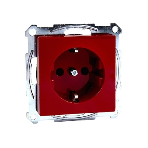 SCHUKO socket-outlet f. spec.circ., shutter, screwl. term., ruby red, System M image 2