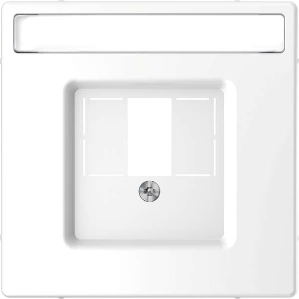 Central plate with square opening and label field, lotus white, System Design image 2