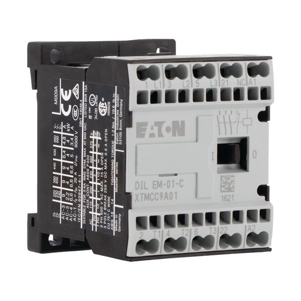 Contactor, 24 V DC, 3 pole, 380 V 400 V, 4 kW, Contacts N/C = Normally closed= 1 NC, Spring-loaded terminals, DC operation image 10