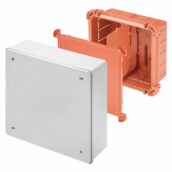 JUNCTION AND CONNECTION BOX FOR SIDE-BY-SIDE ASSEMBLY FOR UPRIGHTS - DIMENSIONS 520X260X121 - DEEP PLUMBABLE LID - GREY RAL7035 image 2