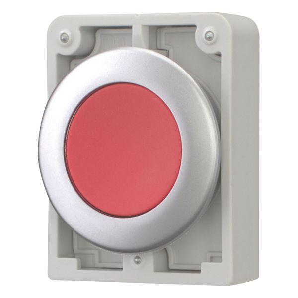 Pushbutton, RMQ-Titan, Flat, maintained, red, Blank, Metal bezel image 2