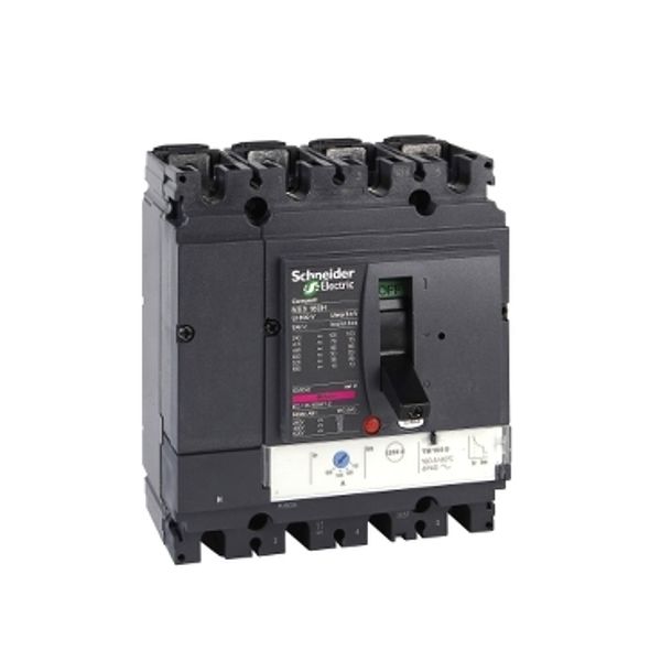 circuit breaker ComPact NSX160H, 70 kA at 415 VAC, TMD trip unit 100 A, 4 poles 4d image 2