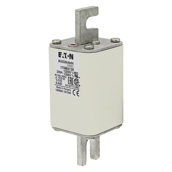 Fuse-link, high speed, 200 A, AC 1250 V, size 1, 53 x 66 x 138 mm, aR, DIN, IEC, single indicator image 15