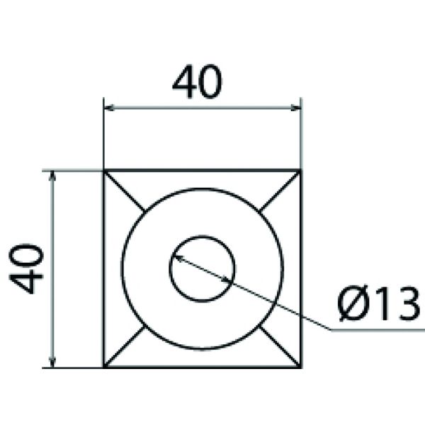 Pressure plate Al 40x40x6mm with a hole of 13mm image 2