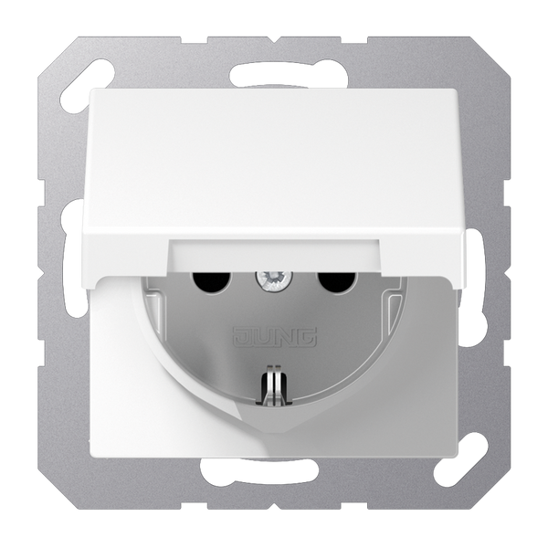 SCHUKO® socket with hinged lid A1520KIKLWW image 1