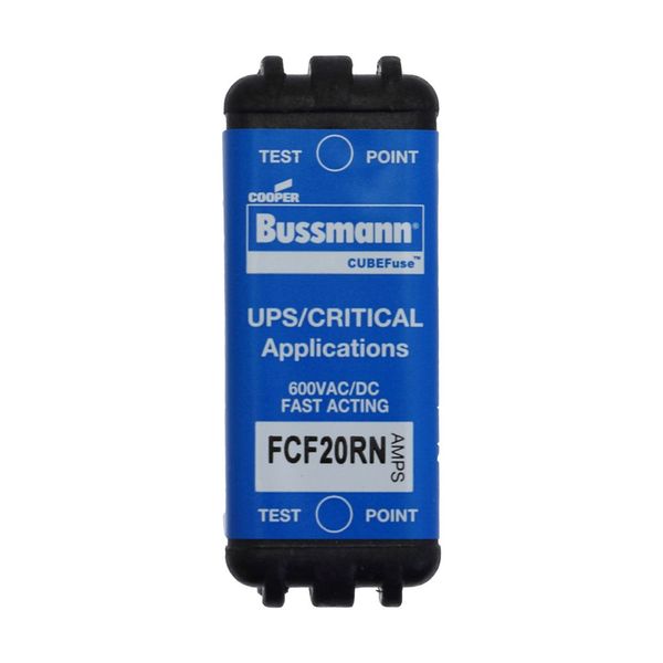 Eaton Bussmann series FCF fuse, Finger safe, 600 Vac, 600 Vdc, 20A, 300 kAIC 600 Vac, 50 kAIC 600 Vdc, Non Indicating, Fast acting, Class CF, CUBEFuse, Glass filled polyethersulfone case image 5