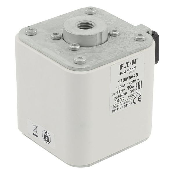 Fuse-link, high speed, 1100 A, AC 1250 V, size 3, 76 x 92 x 91 mm, aR, IEC, UL, type K indicator, flush end, 13 UNC image 37