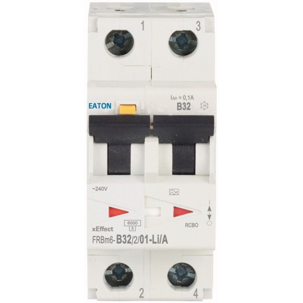 RCD/MCB combination, 32 A, 100 mA, MCB trip characteristic: B, 2p, RCD trip characteristic: LIA image 1