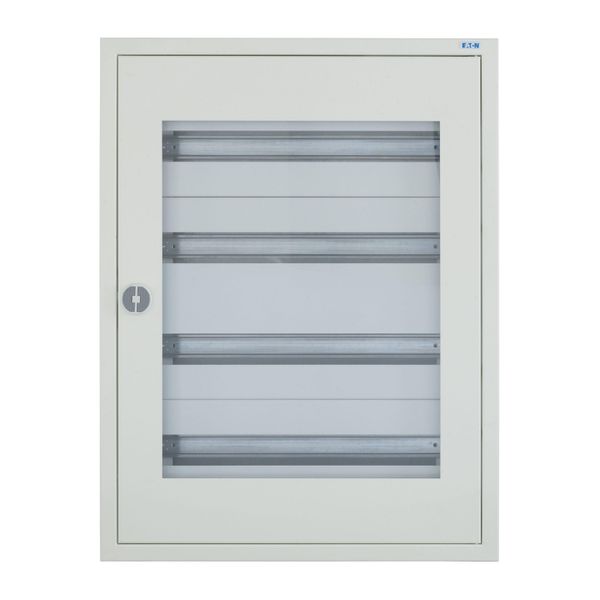 Complete flush-mounted flat distribution board with window, white, 24 SU per row, 4 rows, type C image 6