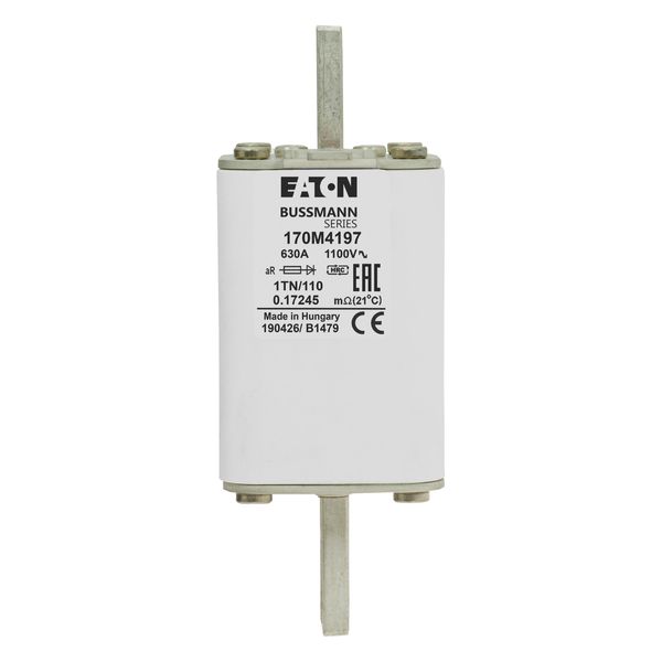 Fuse-link, high speed, 630 A, AC 1100 V, size 1, 53 x 66 x 138 mm, aR, DIN, IEC, single indicator image 8