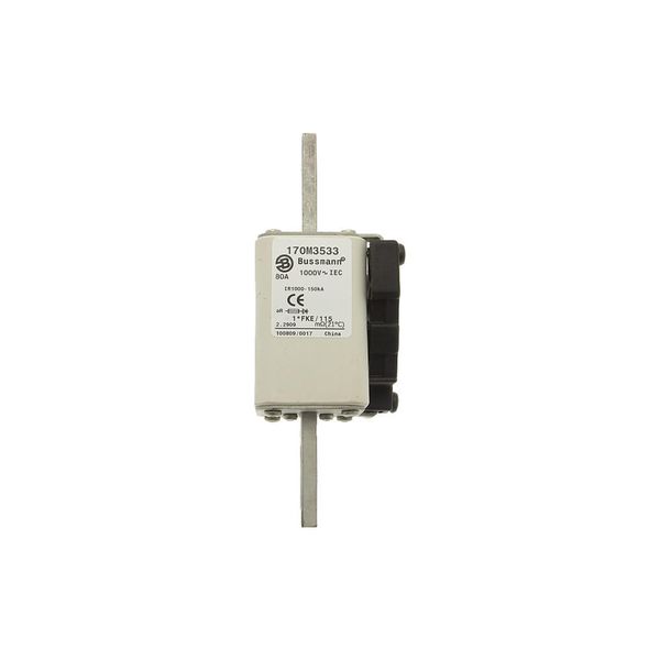 Fuse-link, high speed, 160 A, AC 1000 V, compact size 1, 43 x 60 x 156 mm, aR, IEC, single indicator image 12