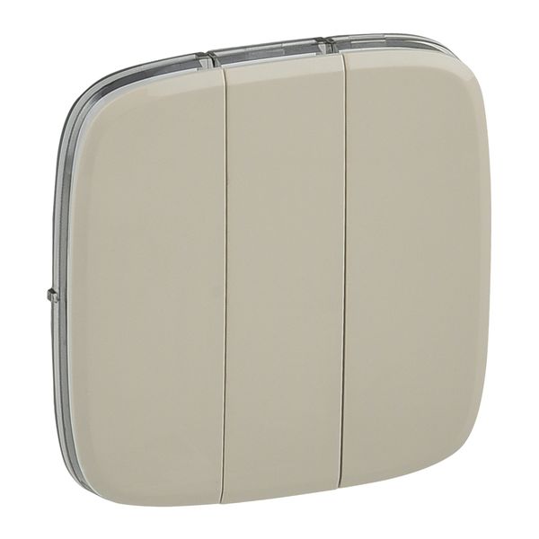 Cover plate Valena Allure - 3-gang switch/push-button - ivory image 1