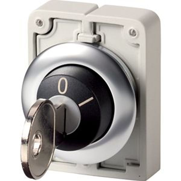 Key-operated actuator, Flat Front, maintained, 2 positions, MS8, Key withdrawable: 0, I, Bezel: stainless steel image 2