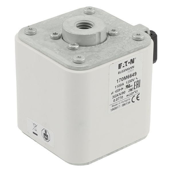 Fuse-link, high speed, 1100 A, AC 1250 V, size 3, 76 x 92 x 91 mm, aR, IEC, UL, type K indicator, flush end, 13 UNC image 38