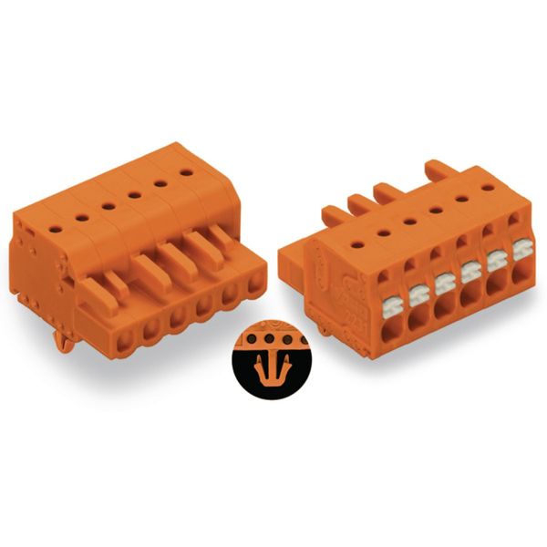 1-conductor female connector push-button Push-in CAGE CLAMP® orange image 3