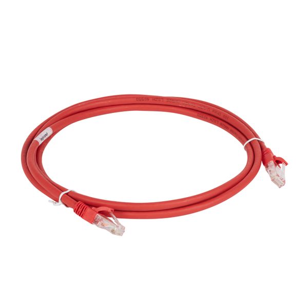 Patch cord RJ45 category 6A U/UTP unscreened LSZH red 5 meters image 2