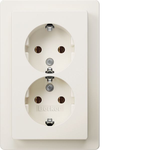 Double socket SCHUKO with Coverplate high, Q.1 pw vel image 1