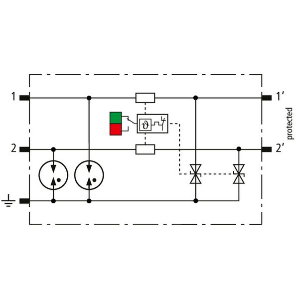 Compact arrester for 2 single cores BLITZDUCTORconnect w. fault indica image 3