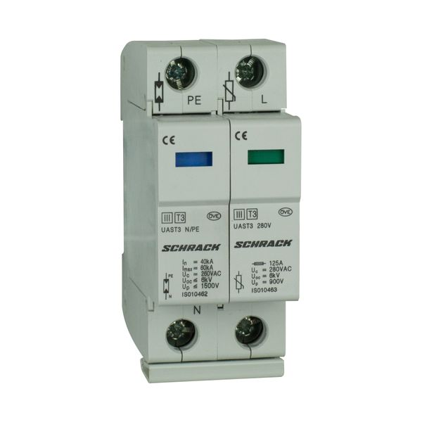 T3/D-Surge arrester complete, 1+1, 280V - Series UAS image 1