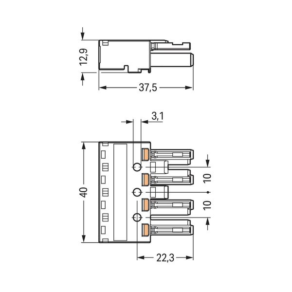 Socket 4-pole Cod. B gray image 4