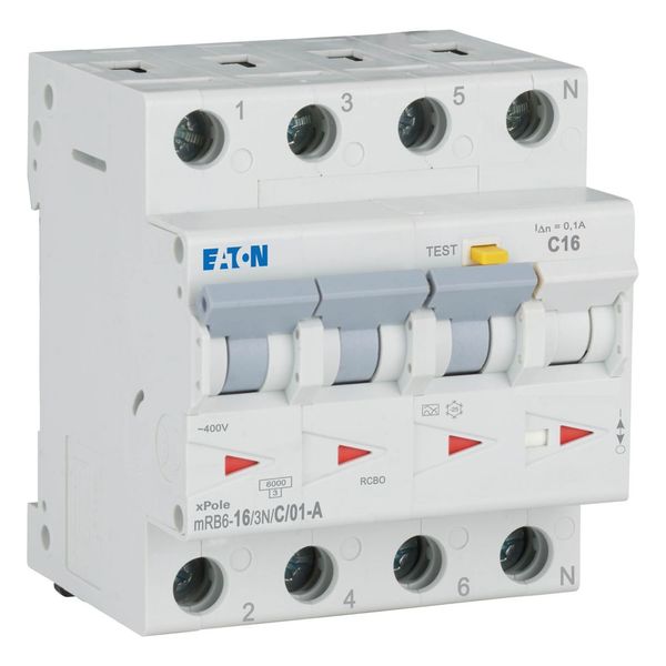 RCD/MCB combination, 16 A, 100 mA, MCB trip characteristic: C, 3p+N, RCD trip characteristic: A image 10