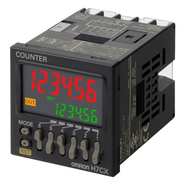 Counter, DIN 48x48 mm, IP66, 6 preset & 6 actual count digits, multifu image 1