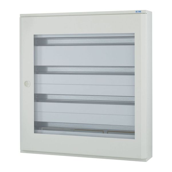 Complete surface-mounted flat distribution board with window, grey, 33 SU per row, 4 rows, type C image 4