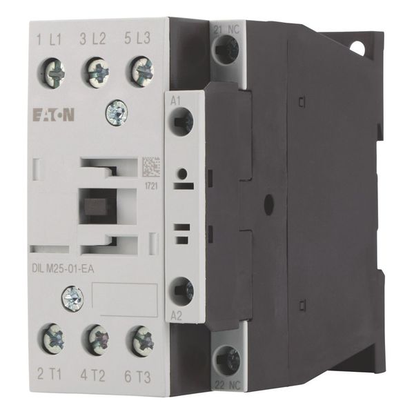 Contactor, 3 pole, 380 V 400 V 11 kW, 1 NC, 230 V 50 Hz, 240 V 60 Hz, AC operation, Screw terminals image 1
