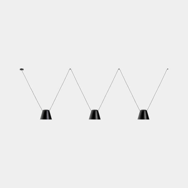 Pendant Attic Triple Conic Shape E27 23W Black image 1