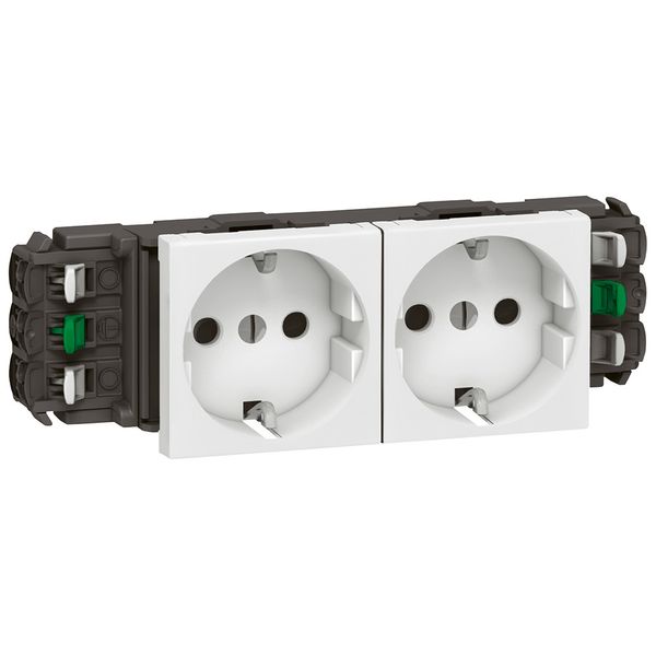 Socket Mosaic - 2 x 2P+E -for installation on trunking -automatic term -standard image 2