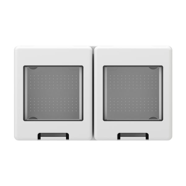 Wall mounted housing with back side cover 2x2M, IP55, white image 1