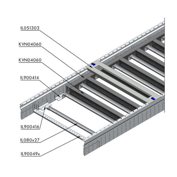 Aluminium H/C rail for 40mm Wiring Ducts 2 Unit-Wide image 2