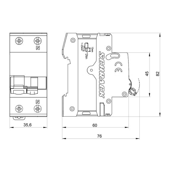 Miniature Circuit Breaker (MCB) AMPARO 10kA, C 40A, 1+N image 4