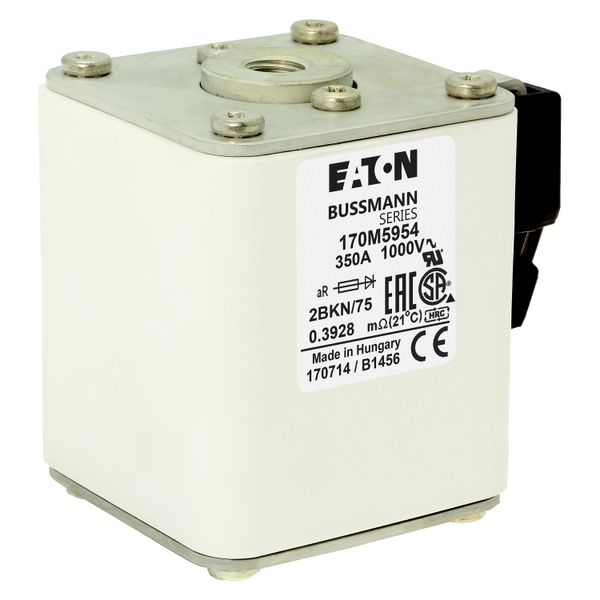 Fuse-link, high speed, 350 A, AC 1000 V, size 2, 59 x 77 x 75 mm, aR, IEC, UL, single indicator image 24